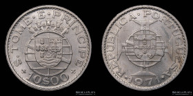 Santo Tome y Principe. 10 Escudos 1971. KM23