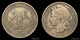 Togo. 2 Francs 1925. KM3