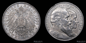 Alemania. Baden. 2 Marks 1906. KM276