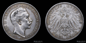 Alemania. Prussia. 3 Mark 1910 A. KM527