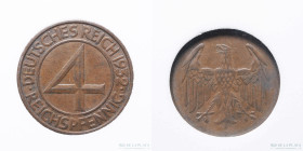 Alemania. Weimar. 4 Reichspfennig 1932F. KM75