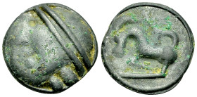 Sequani AE Cast Potin unit 

Celtic Gaul. Sequani. AE Cast Potin unit (19 mm, 4.82 g), c. 70-40 BC.
Obv. Celticized head with double headband to le...