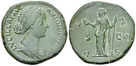 Lucilla AE Sestertius, Venus reverse 

Marcus Aurelius (161-180) for Lucilla. AE Sestertius (31-32 mm, 23.08 g), Rome, 161-169.
Obv. LUCILLAE AVG A...