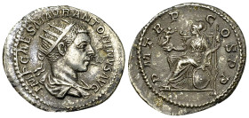 Elagabalus AR Antoninianus, Roma reverse 

Elagabalus (218-222 AD). AR Antoninianus (21-23 mm, 4.45 g), Rome.
Obv. IMP CAES M AVR ANTONINVS AVG, Ra...