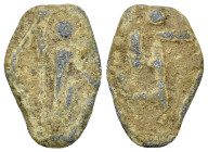 Roman PB Tessera, Genius/Victoria 

Roman time. Hexagonal PB Tessera (17x12 mm, 2.08 g), 2nd-3rd Century AD.
 Obv. Genius standing left, holding sp...
