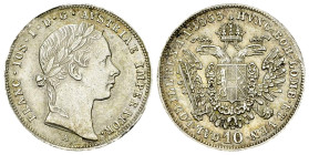 Franz Joseph I, AR 10 Kreuzer 1853 A, Wien 

Austria. Franz Joseph I. AR 10 Kreuzer 1853 A (2.15 g), Wien.
KM 2203.

Leichte Patina. Fast unzirku...