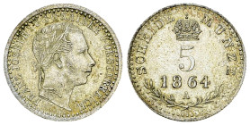 Franz Joseph I, AR 5 Kreuzer 1864 A, Wien 

Austria. Franz Joseph I. AR 5 Kreuzer 1864 A (1.32 g), Wien.
KM 2197.

Fast FDC.