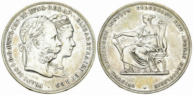 Franz Joseph I, AR 2 Gulden 1879 

Austria. Franz Joseph (1848-1916). AR 2 Gulden 1879 (36 mm, 24.60 g), auf die Silberhochzeit. 
 Herinek 824; Thu...