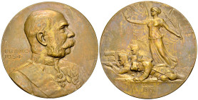 Österreich, AE Medaille 1914, Beginn des 1. Weltkriegs 

Österreich. Franz Joseph I (1848-1916). AE Medalle 1914 (50 mm, 53.41 g), auf den Beginn de...