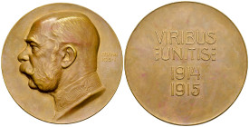 Österreich, AE Medaille 1915, Waffenbrüderschaft mit Deutschland 

Österreich. Franz Joseph I (1848-1916). AE Medalle 1915 (61 mm, 111.21 g), auf di...