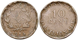 Anvers, AE 10 Centimes 1814 

Belgique, Siège d' Anvers. AE 10 Centimes 1814 (24.49 g).
KM 7.

Rare. TB.