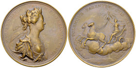 France, AE Médaille 1800, Marie Anne de Bourbon, refrappe 

France. Marie Anne de Bourbon. AE Médaille 1800 (69 mm, 140.92 g). BRONZE et corne d'abo...