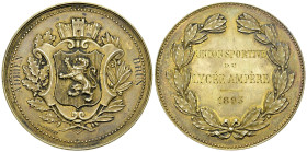 France, Médaille en bronze doré 1893, Lycée Ampère 

France. Médaille en bronze doré 1893 (45 mm, 46.16 g), Union sportive du Lycée Ampère, à Adrien...