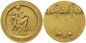 France, Médaille en bronze doré 1934 

France. Nice. Médaille en bronze doré 1935 (50 mm, 51.47 g), Exposition générale de l'enfance.

FDC.