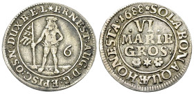 Braunschweig-Calenberg-Hannover, AR 6 Mariengroschen 1688, Zellerfeld 

Deutschland. Braunschweig-Calenberg-Hannover. Ernst August (1679-1698). AR 6...