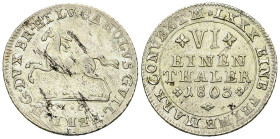 Braunschweig-Wolfenbüttel, AR 1/6 Taler 1803 MC 

Deutschland. Braunschweig-Wolfenbüttel. Karl Wilhelm Ferdinand (1780-1806). AR 1/6 Taler 1803 MC (...