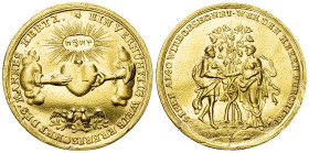 Nürnberg, AV Medaille zu 2 Dukaten o.J. (um 1750) 

Deutschland, Nürnberg. AV Medaille zu 2 Dukaten o.J. (29 mm, 6.93 g), als Geschenk für Eheleute....