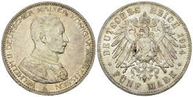 Preussen, AR 5 Mark 1914 A 

Deutschland. Preussen. AR 5 Mark 1914 A (27.77 g).
AKS 130.

Sehr schön bis vorzüglich.