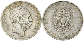 Sachsen, AR 5 Mark 1876 E 

Deutschland. Sachsen. AR 5 Mark 1876 E (27.41 g).
AKS 167.

Schön bis sehr schön.