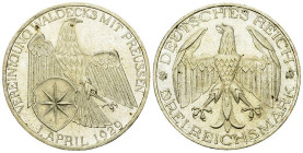 Weimarer Republik, AR 3 Reichsmark 1929 A 

Deutschland, Weimarer Republik. AR 3 Reichsmark 1929 A (30 mm, 15.01 g), Waldeck. 
AKS 83.

Vorzüglic...