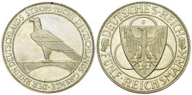 Weimarer Republik, AR 5 Reichsmark 1930 J, Rheinlande 

Deutschland, Weimarer Republik. AR 5 Reichsmark 1930 J (24.94 g). Rheinlande.
 AKS 67.

P...