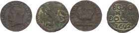 Bologna - lotto di 2 monete così composto: bolognino 1692 e centesimo di Napoleone I del 1811, Ae

med. qBB

SPEDIZIONE SOLO IN ITALIA - SHIPPING ...