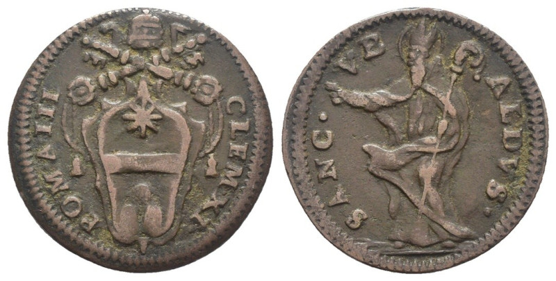 Gubbio - Clemente XI (1700-1721) - 1 Quattrino con Sant'Ubaldo, Anno III - NC - ...