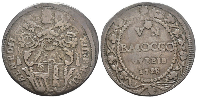 Gubbio - Stato Pontificio - Benedetto XIII (1724-1730) 1 Baiocco 1728 Anno II - ...