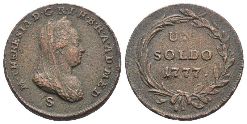 Milano - Ducato di Milano, Maria Teresa (1776 - 1800) - 1 Soldo 1777 - Cu - Gr 8...