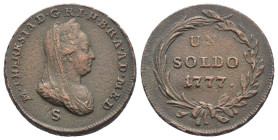 Milano - Ducato di Milano, Maria Teresa (1776 - 1800) - 1 Soldo 1777 - Cu - Gr 8,10 - mm 23,5 - KM# 186 

BB+

SPEDIZIONE SOLO IN ITALIA - SHIPPIN...
