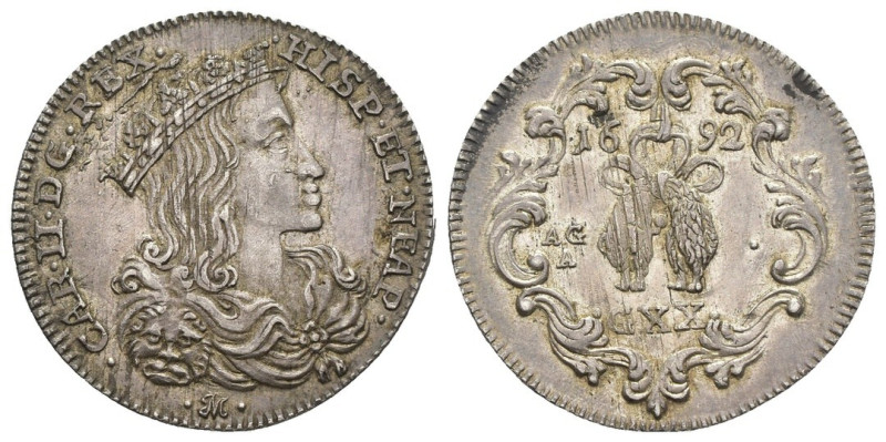 Napoli - Carlo II (1665 - 1700) - 20 Grana 1692 - NC - Ag - Gr 4,36 - Magliocca#...