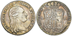Napoli - Ferdinando IV di Borbone (1759-1816) 120 Grana 1795 - Ag. - gr. 27, - fondi lucenti

SPL+

SPEDIZIONE SOLO IN ITALIA - SHIPPING ONLY IN I...