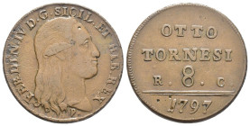 Napoli - Ferdinando IV (1759 - 1816) - 8 Tornesi 1797 I° tipo - Cu - Gig# 115

BB

SPEDIZIONE SOLO IN ITALIA - SHIPPING ONLY IN ITALY