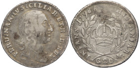 Napoli - Regno di Napoli - 1 Tarì 1798 - Ferdinando IV (1759 -1816) - III° tipo - Gr. 4,53 - Gig. 104

qBB

SPEDIZIONE SOLO IN ITALIA - SHIPPING O...