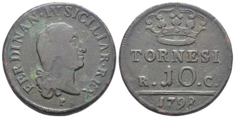 Napoli - Ferdinando IV di Borbone (1759-1816) - 10 Tornesi 1798 - Cu - Gig. 113 ...