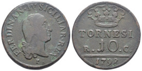 Napoli - Ferdinando IV di Borbone (1759-1816) - 10 Tornesi 1798 - Cu - Gig. 113 

MB+

SPEDIZIONE SOLO IN ITALIA - SHIPPING ONLY IN ITALY