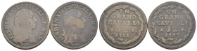 Napoli - Regno di Napoli - Ferdinando IV (1759 - 1816) - Lotto di 2 monete da 1 Grano o 12 Cavalli 1791 e 1792 - Cu

med. MB+

SPEDIZIONE SOLO IN ...
