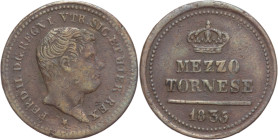 Napoli - Regno delle due Sicilie - Mezzo Tornese 1835 - Ferdinando II di Borbone (1830-1859) - I° tipo - Cu - Gig. 305

qBB

SPEDIZIONE SOLO IN IT...