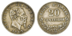 Vittorio Emanuele II (1861 - 1878) - 20 Centesimi 1863 Valore - zecca: Torino - Ag 835 - Gig# 85

BB

SPEDIZIONE SOLO IN ITALIA - SHIPPING ONLY IN...