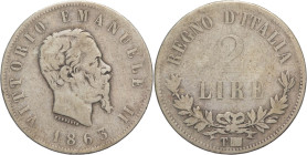 2 Lire 1863 - Vittorio Emanuele II (1861 - 1878) - Valore - zecca di Torino - Ag. - Gig. 59

MB

SPEDIZIONE SOLO IN ITALIA - SHIPPING ONLY IN ITAL...