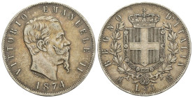 Vittorio Emanuele II (1861-1878) - 5 lire 1874 Milano - Ag - Gig. 48

qBB

SPEDIZIONE SOLO IN ITALIA - SHIPPING ONLY IN ITALY
