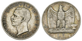 Vittorio Emanuele III (1900-1943) - 5 lire Aquilotto 1928 (** 2 rosette) - R2 MOLTO RARO - Ag. (Mont.122)

MB/BB

SPEDIZIONE SOLO IN ITALIA - SHIP...