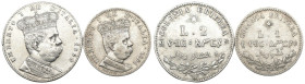 Eritrea Italiana - Umberto I (1890- 1896) - Lotto di 2 monete da 2 lire 1890 (R/ colpo a ore 6) e 1 lira 1891 - Ag 

med. BB

SPEDIZIONE SOLO IN I...
