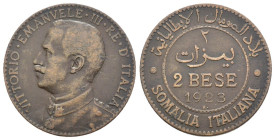Somalia Italiana, Vittorio Emanuele III (1909 -1925) - 2 Bese 1923, 0,0336 Lire - Cu 960 - Gig# 26

qBB

SPEDIZIONE SOLO IN ITALIA - SHIPPING ONLY...