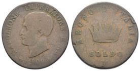 Napoleone I (1805 - 1814) - 1 Soldo 1809 I° tipo - Zecca: Milano - Rara - Cu - Gr. 9,98 - Gig# 204

MB

SPEDIZIONE SOLO IN ITALIA - SHIPPING ONLY ...