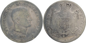 Napoleone I, Re d'Italia (1805 - 1814) - 5 Lire 1811 II° tipo - Ag. - zecca di Milano - Gig. 109a - valore nominale limato

MB.

SPEDIZIONE SOLO I...