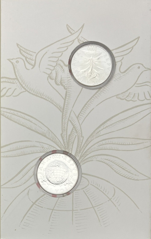 Italia dittico da 10000 lire 2000 celebrative dell'anno duemila - in confezione ...