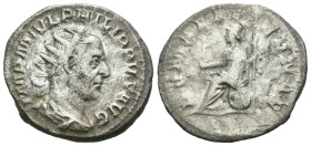 Weight 3.91 gr - Diameter 21 mm Silver Roman Imperial Coin

Weight  3.72 gr -  Diameter 23 mm Philip I AR Denarius AD 244
