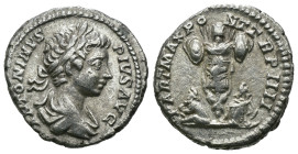 Weight 3.19 gr - Diameter 18 mm Silver Roman Imperial Coin
Caracalla, 198-217…... ANTONINVS PIVS AVG…....Rv. PARTMAX PONT TRP V