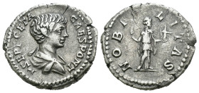 Weight 3.15 gr - Diameter 18 mm Silver Roman Imperial Coin

GETA César (198-209), AR denier, 199-204, …...P SEPT GETA- CAES PONT …...Revers : NOBI-L...